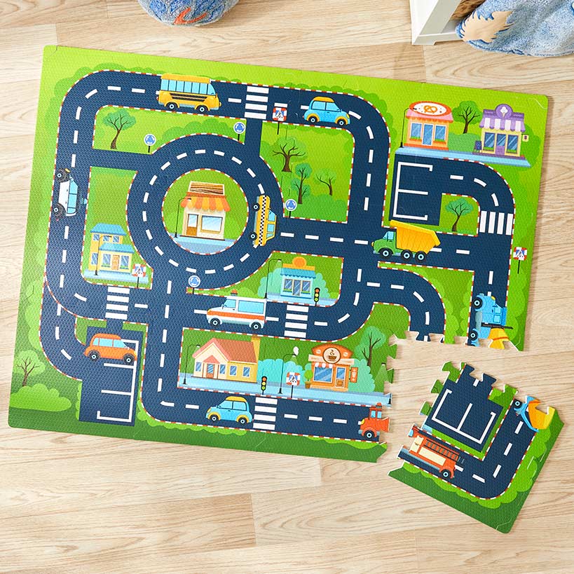 City Road Puzzle Play Mat - Ultimate Imaginative Playground for Kids 12 Pc.