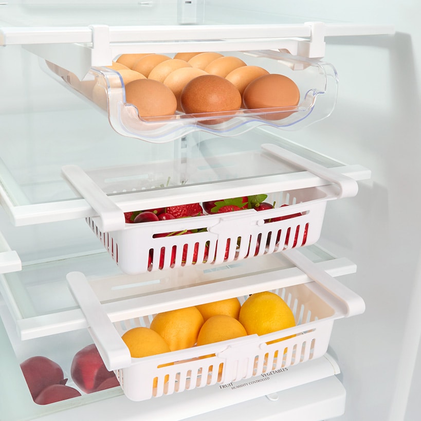 Refrigerator Drawers - Egg Drawer or Set of 2 Expandable Drawers