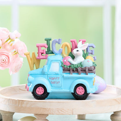 Easter Welcome Truck With Bunny Tabletop Décor
