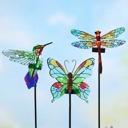 Vibrant Solar Glass Garden Stake