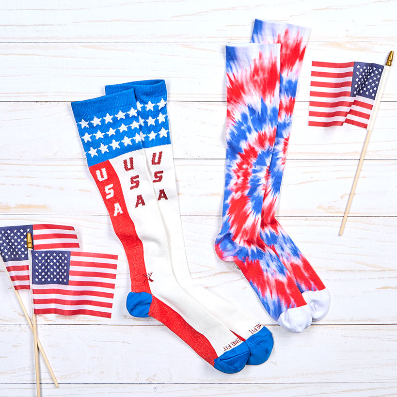 Patriotic Knee-High Compression Socks