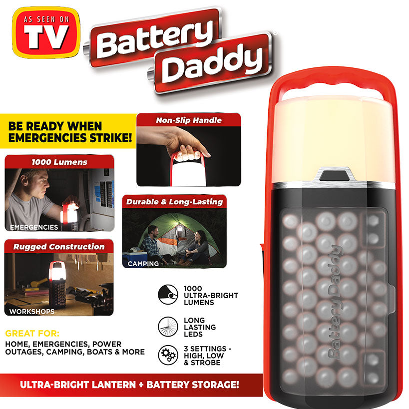 Battery Daddy® LED Lantern - Ultra Bright, Battery Storage For Emergencies