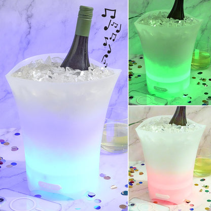 Portable LED Ice Bucket with Built In Wireless Bluetooth Speaker