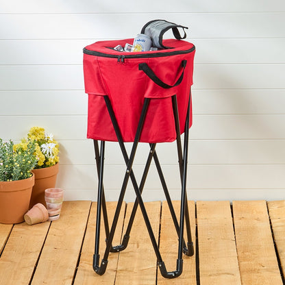 Freestanding Collapsible Insulated Portable Cooler for Drinks BBQ Party