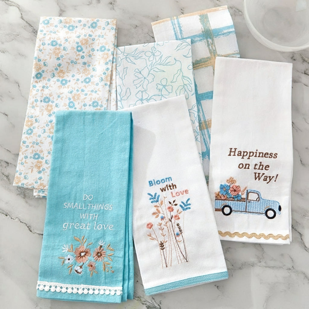 Kitchen Towels Spring Floral Set of 2