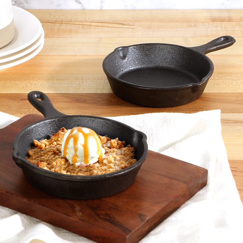 Mini 4.5" Cast Iron Skillet Single Serve Set of 2