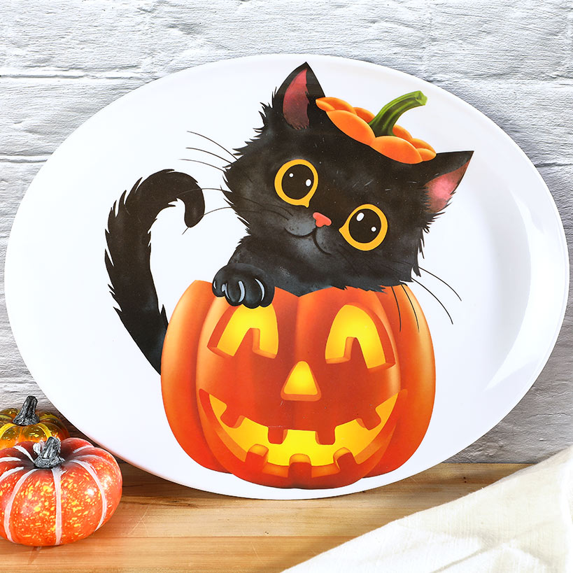 Purr-fectly Festive Halloween Serving Platter
