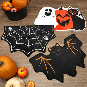 Halloween Themed Novelty Shaped Accent Kitchen Rug with Non-Skid Backing