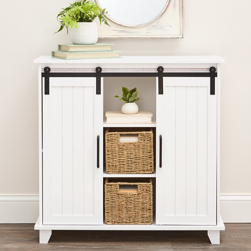 Storage Cabinet With Sliding Barn Style Door