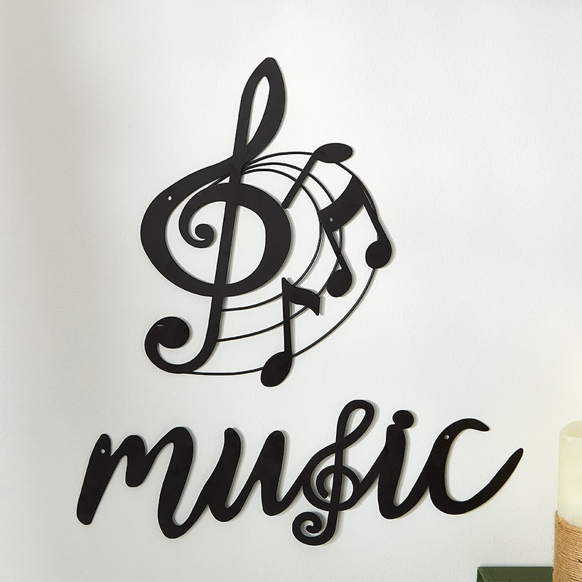 Stylish Metal Music Wall Art Decor Set of 2