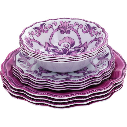 Scalloped Edge Melamine Dinnerware 12 Pc. Set