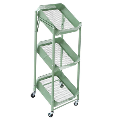 3-Tier Rolling Metal Storage Organizer Mobile Utility Cart