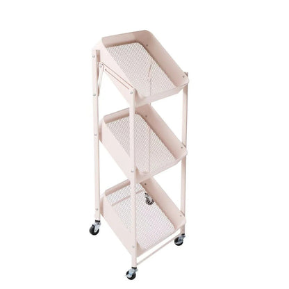 3-Tier Rolling Metal Storage Organizer Mobile Utility Cart
