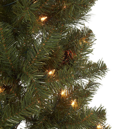 Prelit Slim Christmas Tree - 7 Ft