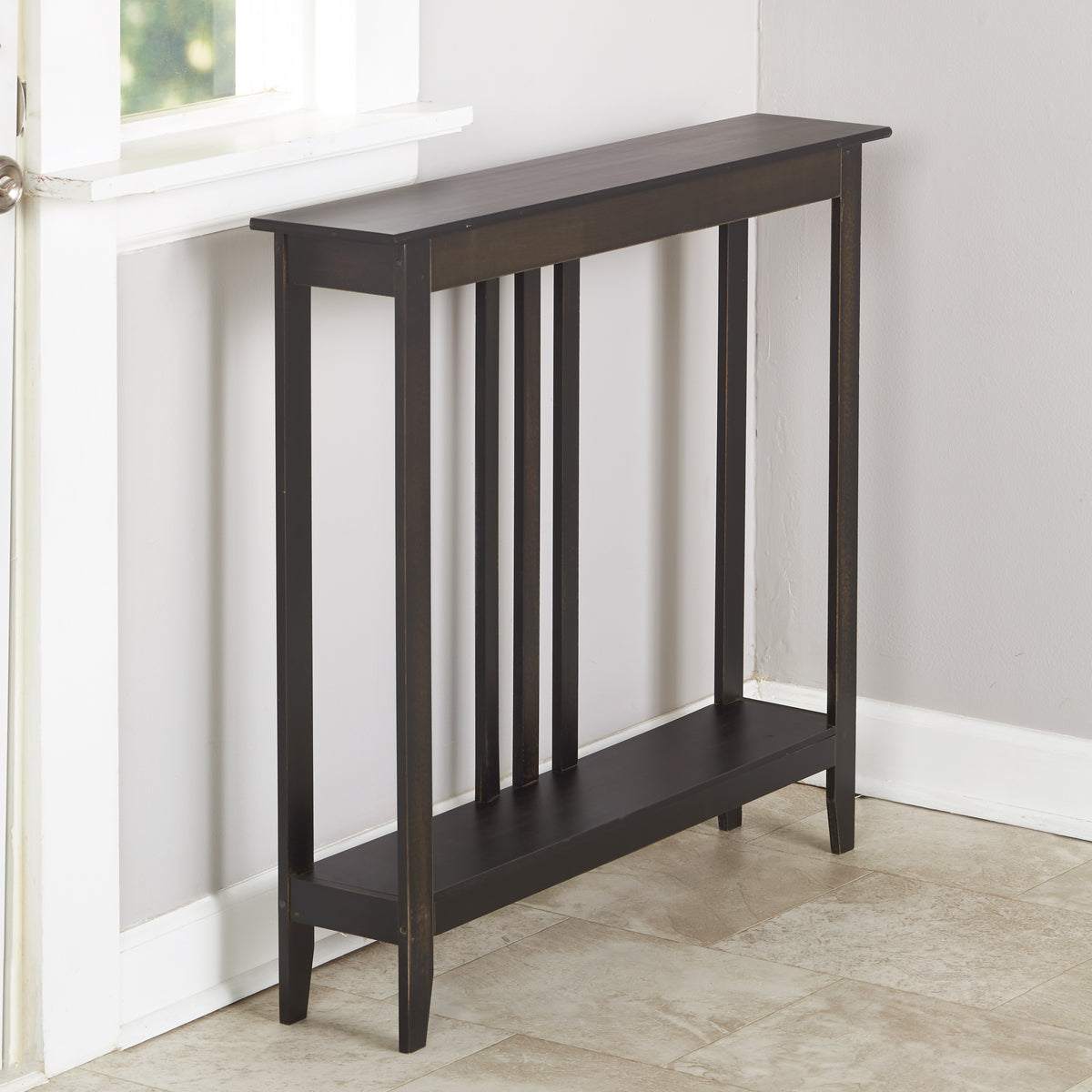Narrow Entryway Wood Console Accent Table