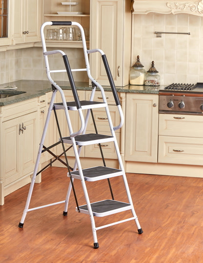 3 or 4 Step Folding Ladder with Handrails