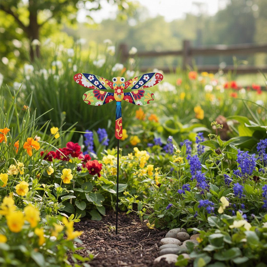 Talavera-Inspired Garden Stakes-Butterfly or Hummingbird