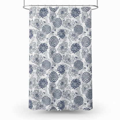 Homewear Chrysanthemum Shower Curtain with Hooks
