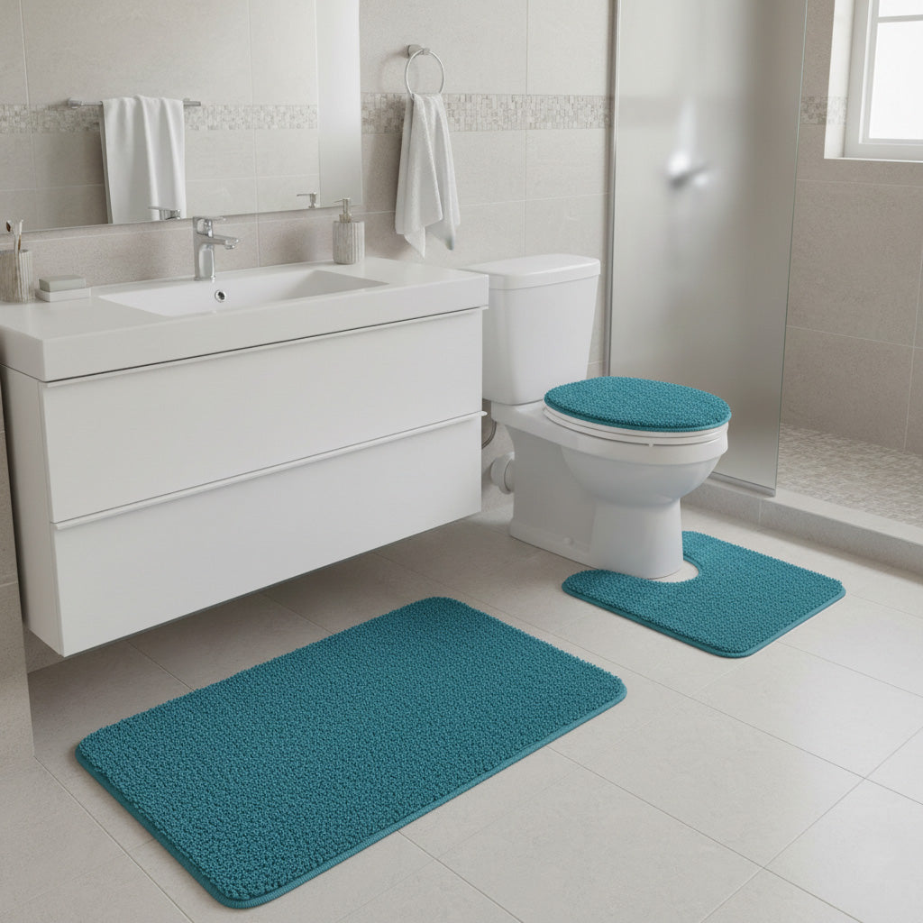 3-Pc Bath Rug Set with Anti-Skid Backing