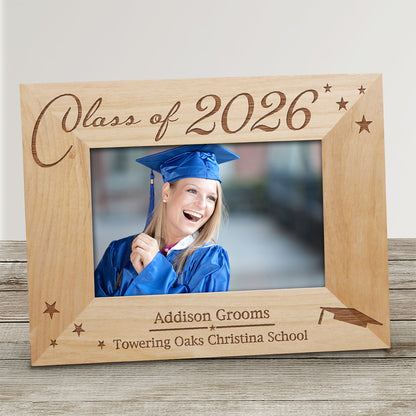 Personalized Graduation Wooden Picture Frame with Stars