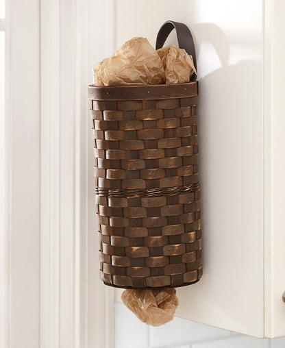 Decorative Grocery Plastic Bag Dispenser - Woven Design