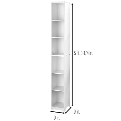 Narrow Storage Tower with 6 Shelves or Set of 2 Wicker Baskets