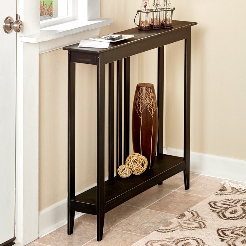 Narrow Entryway Wood Console Accent Table - 32"H#select-color_antiqued-black