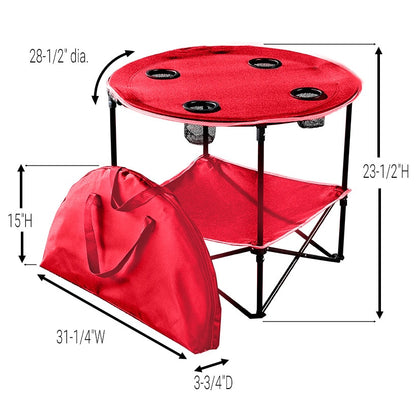 Portable Folding Picnic Table with Shelf - Waterproof, Perfect For Outdoors#select-color_red