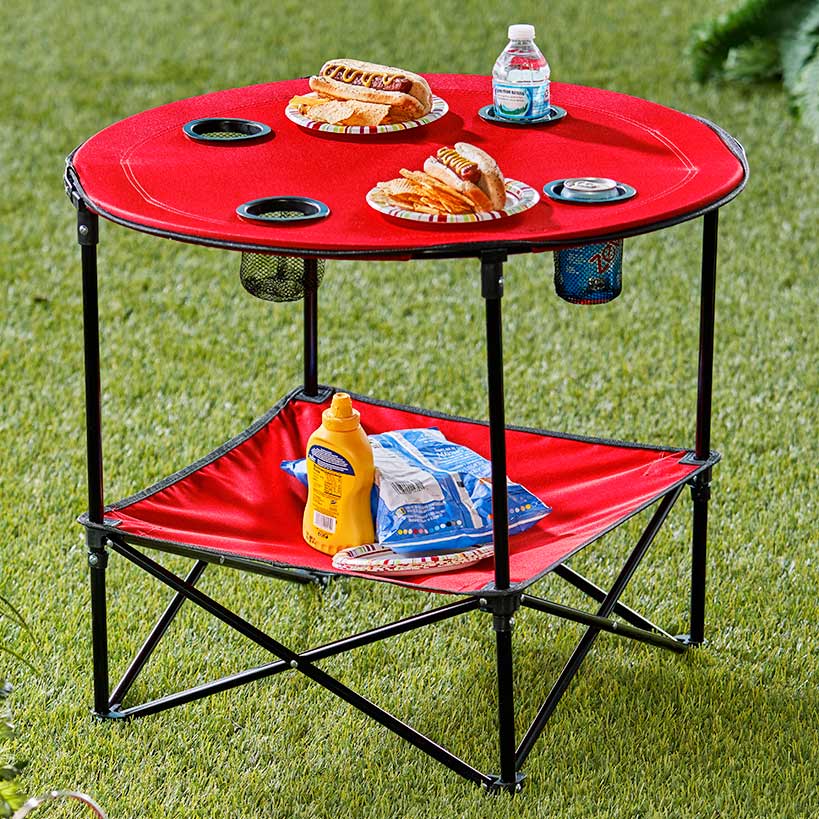 Portable Folding Picnic Table with Shelf - Waterproof, Perfect For Outdoors