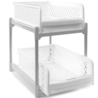Plastic Sliding Drawer Cabinet Baskets for Kitchen or Bathroom