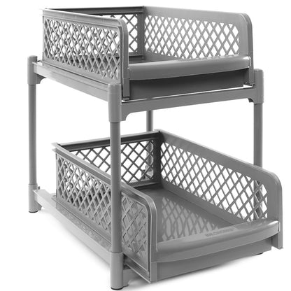Plastic Sliding Drawer Cabinet Baskets for Kitchen or Bathroom
