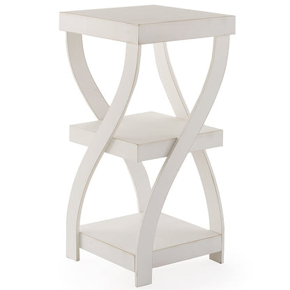 Distressed Twisted Wood Accent Table