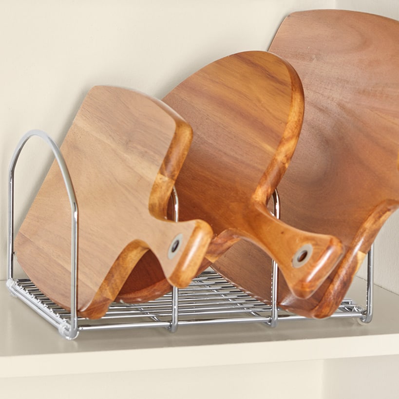 Space Saving Cutting Board or Bakeware Metal Organizer Storage