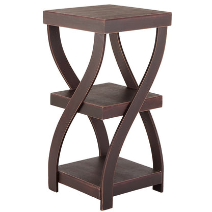 Distressed Twisted Wood Accent Table