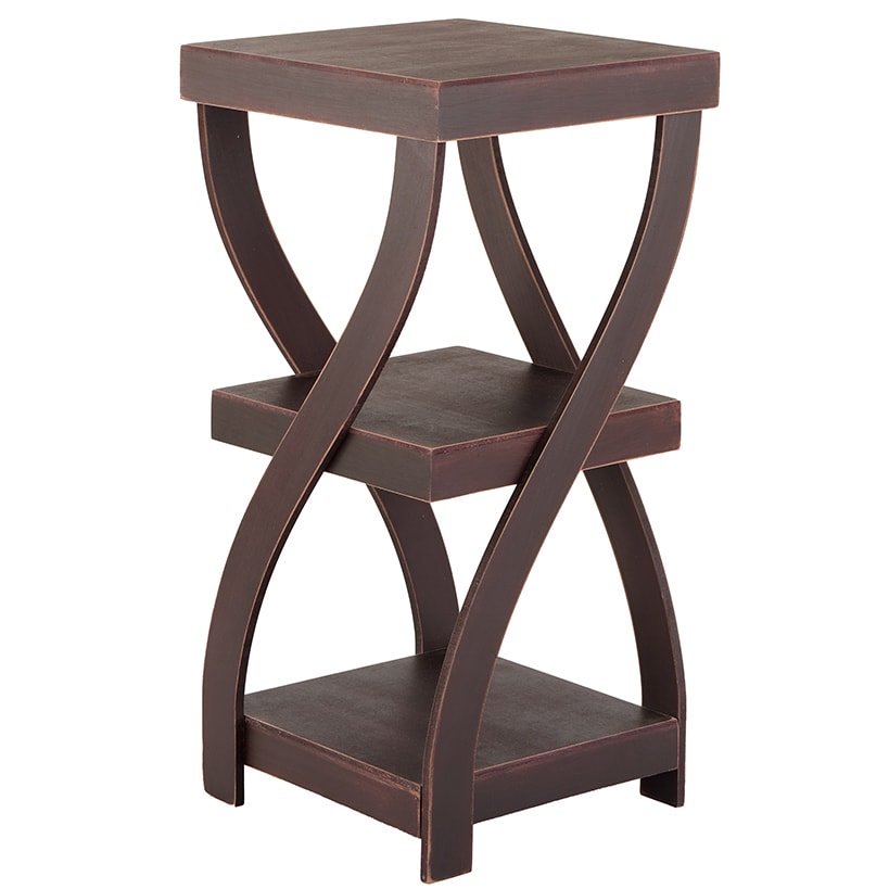 Distressed Twisted Wood Accent Table