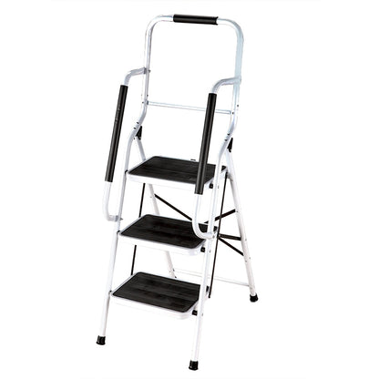 3 or 4 Step Folding Ladder with Handrails