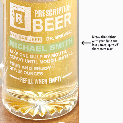 Personalized Prescription Beer Mug