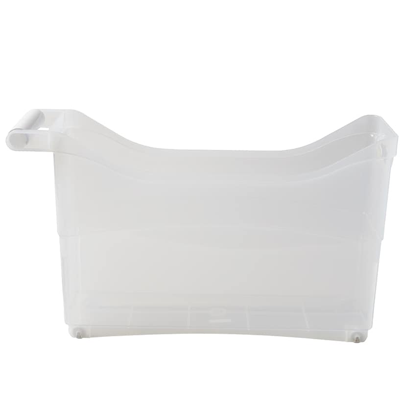 Storage Bin with Handle and Rolling Wheels for Kitchen Organization Plastic