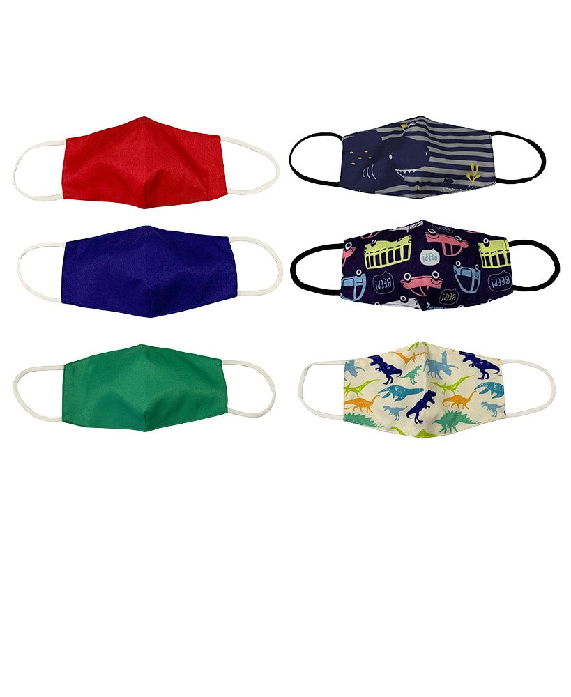 Sets of 6 Adjustable Face Masks for Kids