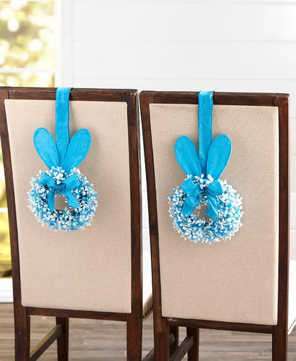 Easter Bunny Cabinet Wreath Or Flower Figure - Blue, Pink, Or Purple