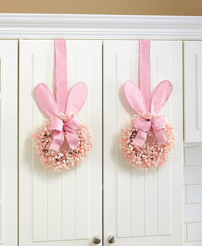 Easter Bunny Cabinet Wreath Or Flower Figure - Blue, Pink, Or Purple