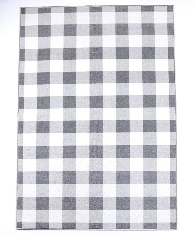 Gray Buffalo Check Nonslip Area Rug