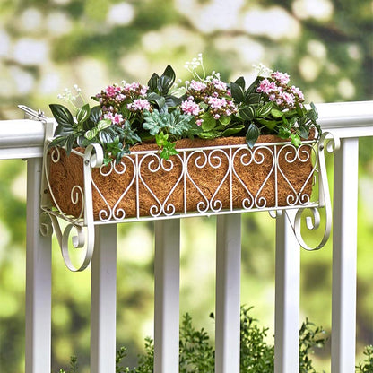 Decorative Fence and Rail Planters for Outdoor Flowers