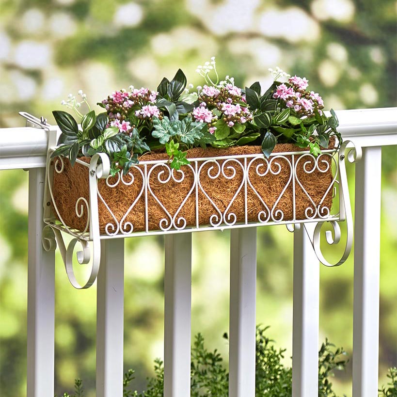 Decorative Fence and Rail Planters for Outdoor Flowers