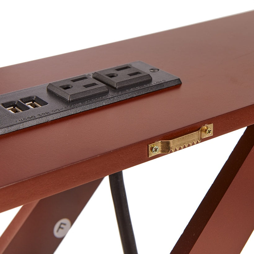 Narrow Console Table with Built in Outlet 33"H#select-table_walnut