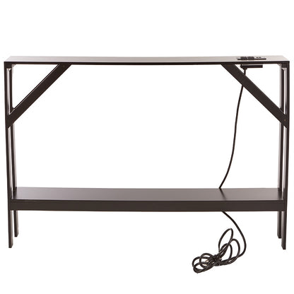 Narrow Console Table with Built in Outlet 33"H