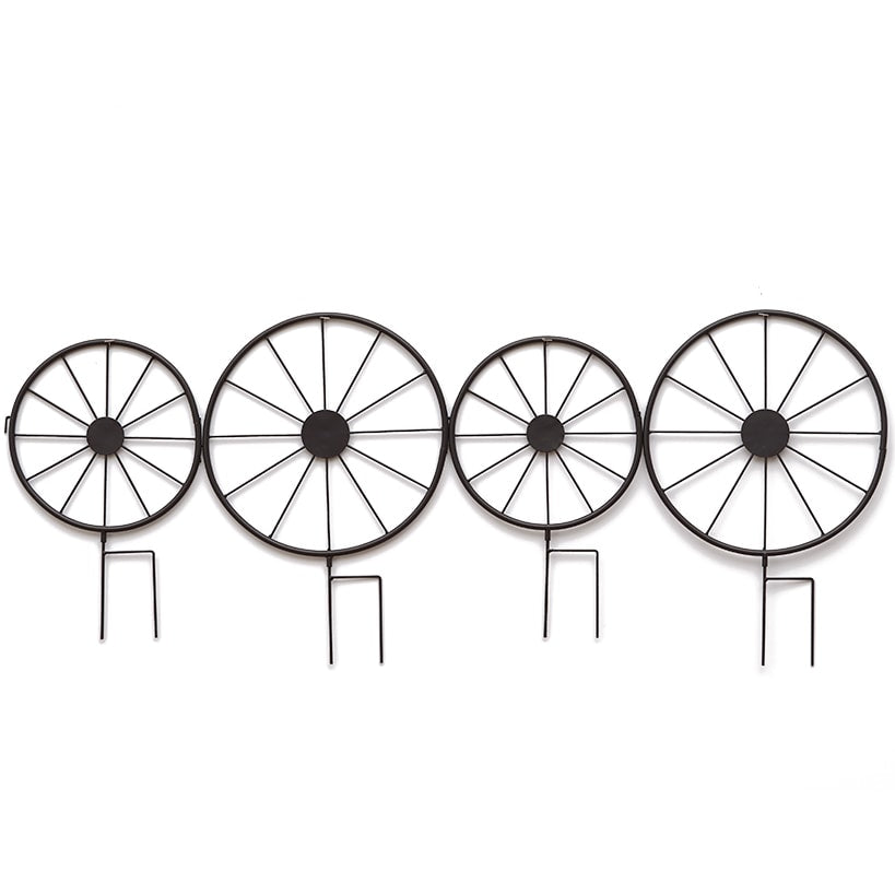 Rustic Wagon Wheel Planter or Fence for Outdoor Spaces