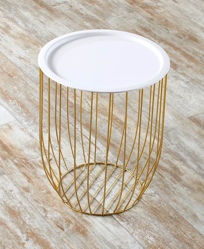 Wire Storage Side Table with Removable Tabletop