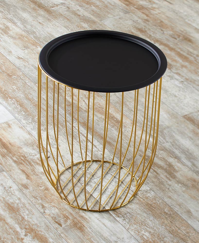 Wire Storage Side Table with Removable Tabletop