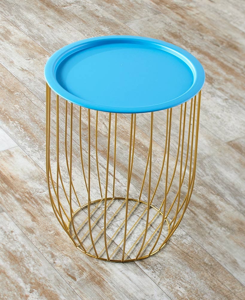 Wire Storage Side Table with Removable Tabletop